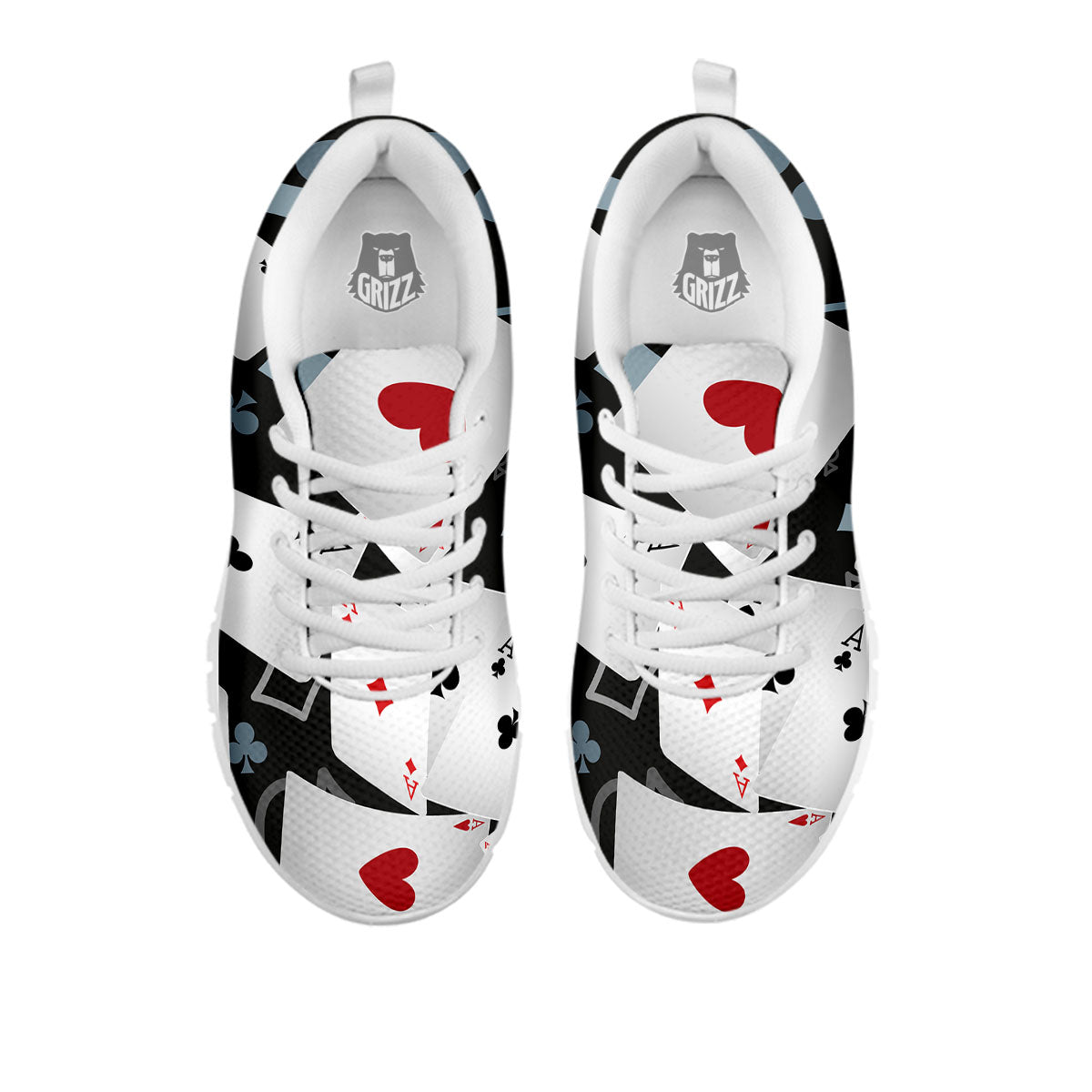 Casino Card Falling Print White Sneaker-grizzshop
