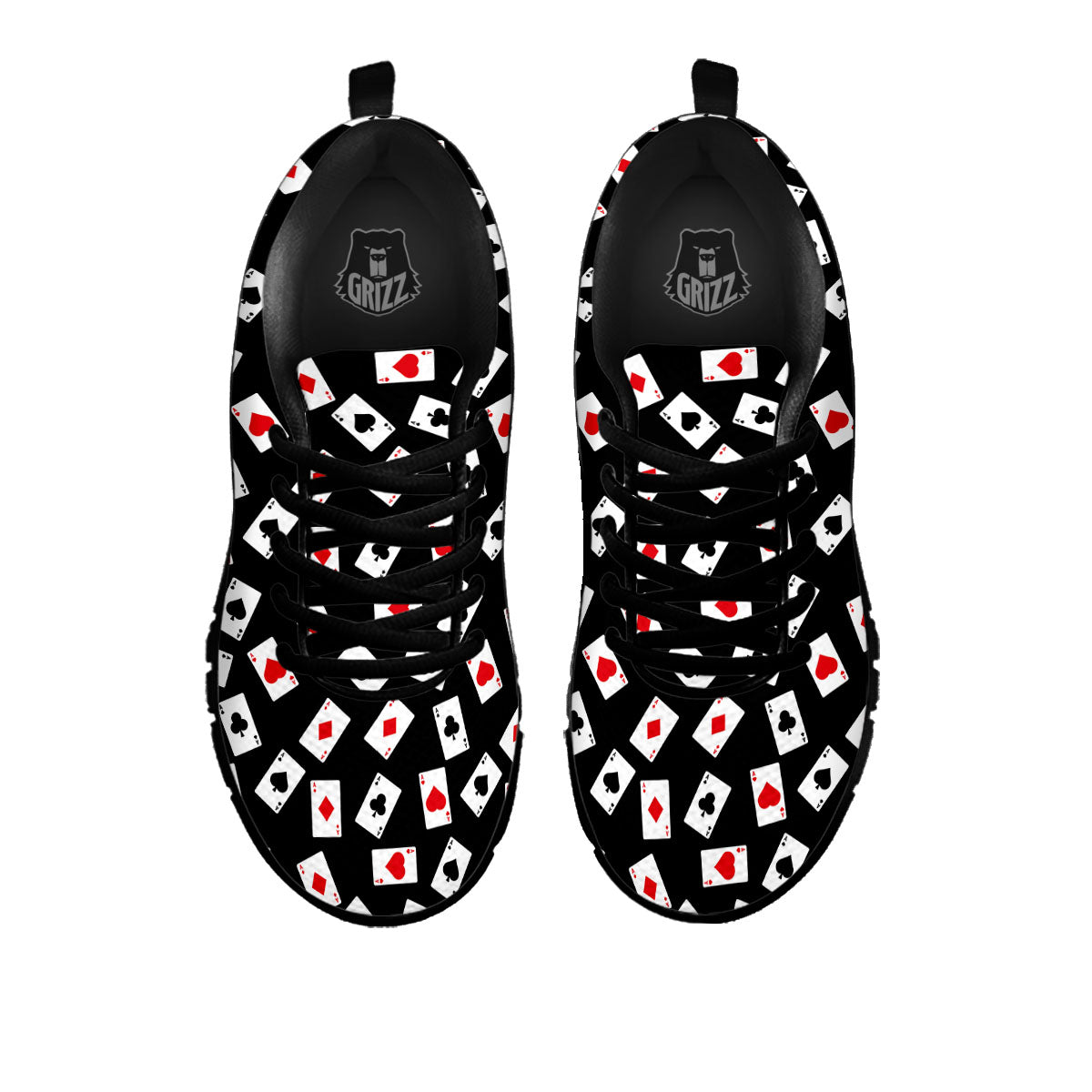 Casino Card Red And Black Print Pattern Black Sneaker-grizzshop