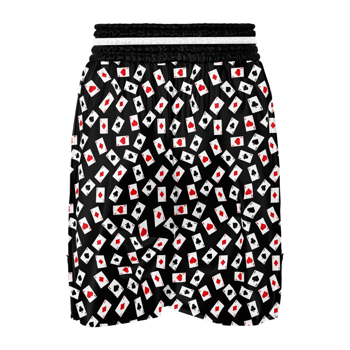 Casino Card Red And Black Print Pattern Boxing Shorts-grizzshop