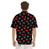 Casino Card Suits Red Black Print Pattern Men's Short Sleeve Shirts-grizzshop