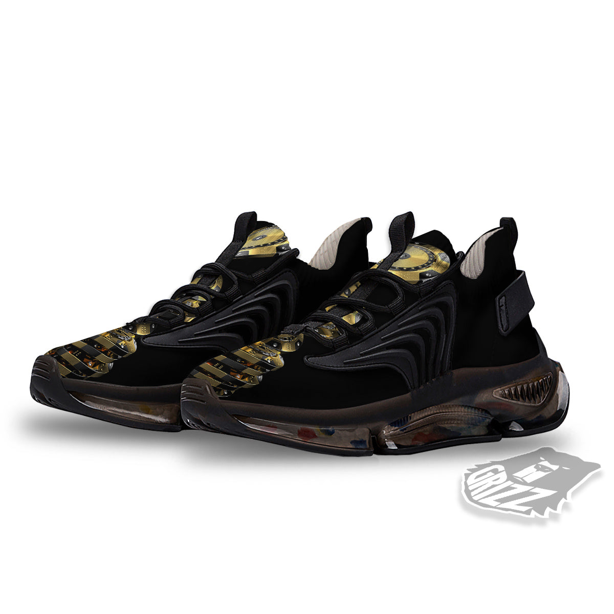 Casino Chips Poker Print Black Gym Shoes-grizzshop