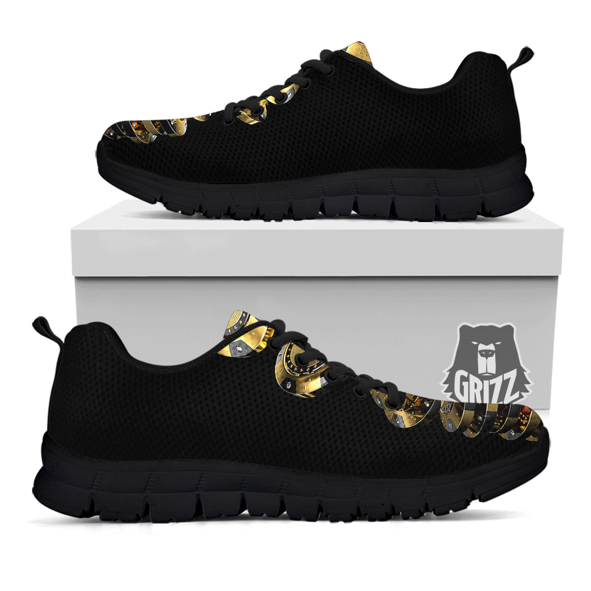 Casino Chips Poker Print Black Sneaker-grizzshop
