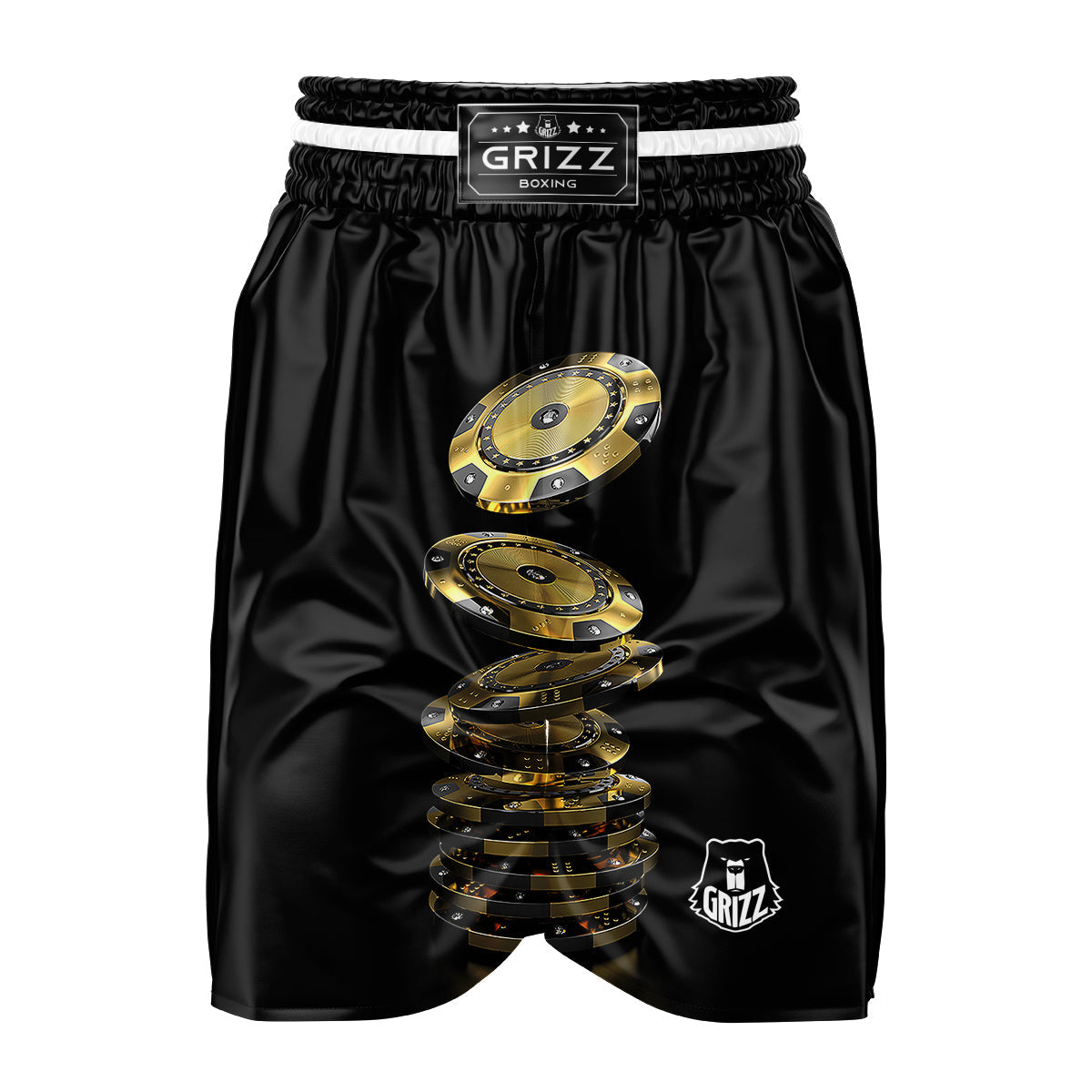 Casino Chips Poker Print Boxing Shorts-grizzshop