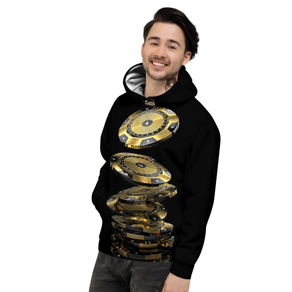 Casino Chips Poker Print Men's Hoodie-grizzshop