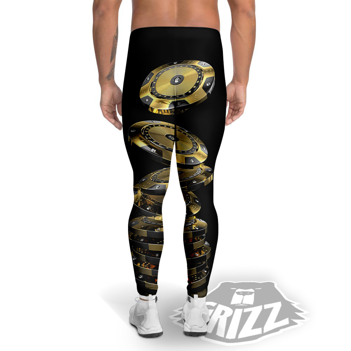 Casino Chips Poker Print Men's Leggings-grizzshop