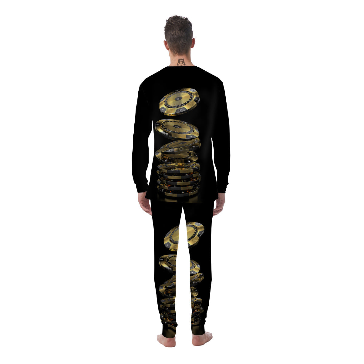 Casino Chips Poker Print Men's Pajamas-grizzshop