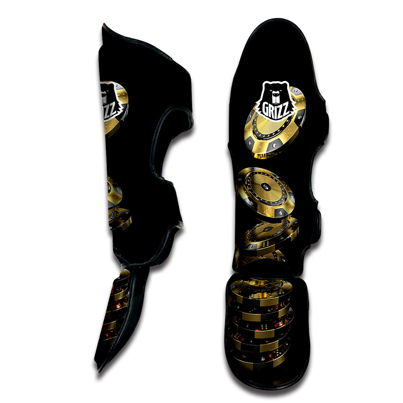 Casino Chips Poker Print Muay Thai Shin Guards-grizzshop