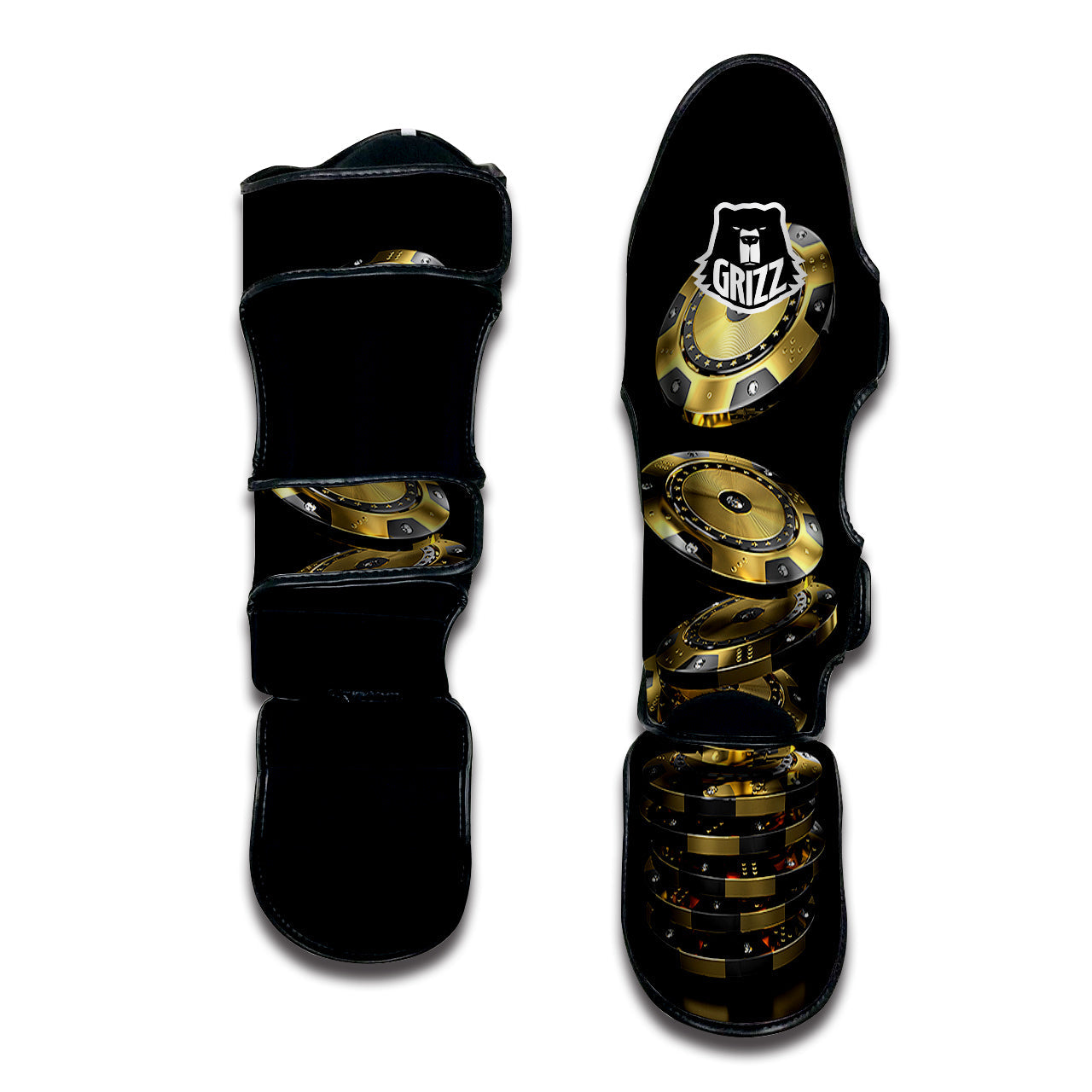Casino Chips Poker Print Muay Thai Shin Guards-grizzshop