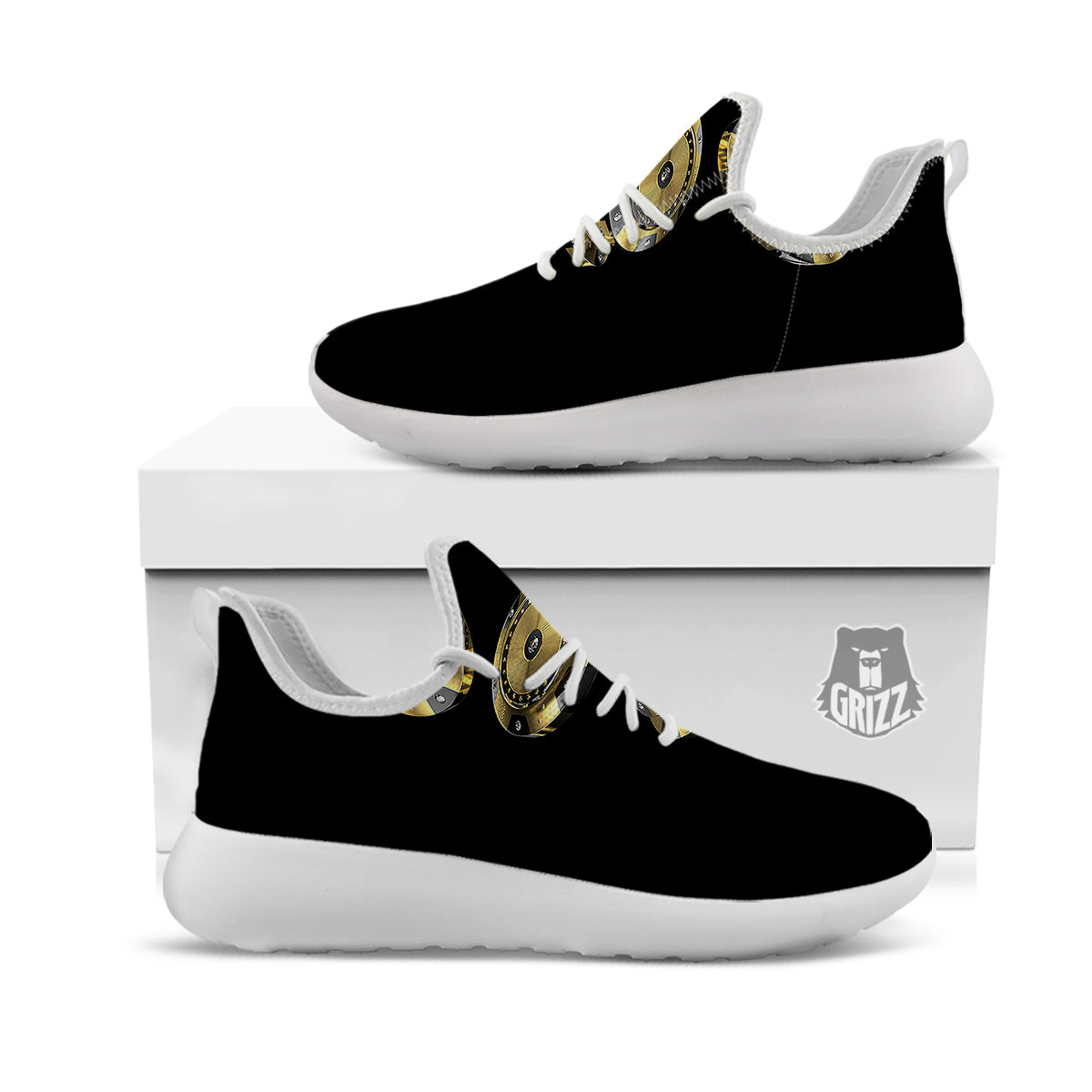Casino Chips Poker Print White Athletic Shoes-grizzshop