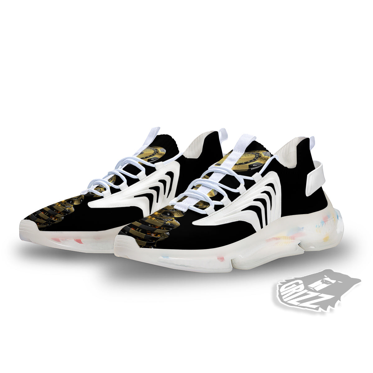 Casino Chips Poker Print White Gym Shoes-grizzshop