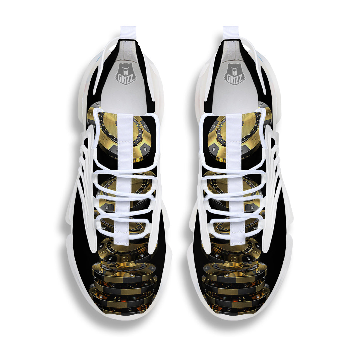 Casino Chips Poker Print White Gym Shoes-grizzshop