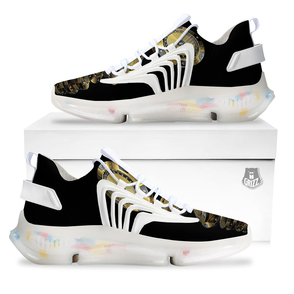 Casino Chips Poker Print White Gym Shoes-grizzshop