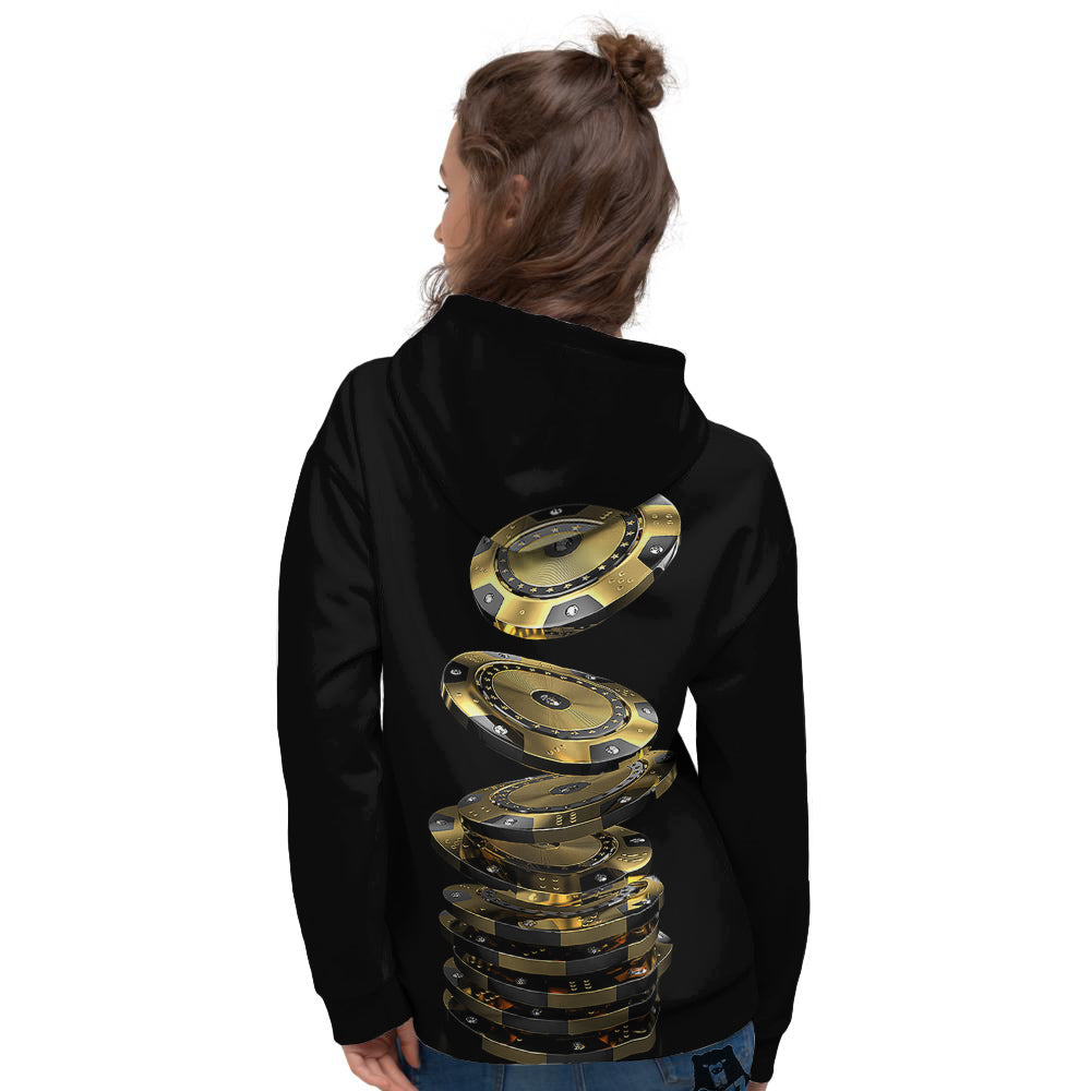 Casino Chips Poker Print Women's Hoodie-grizzshop