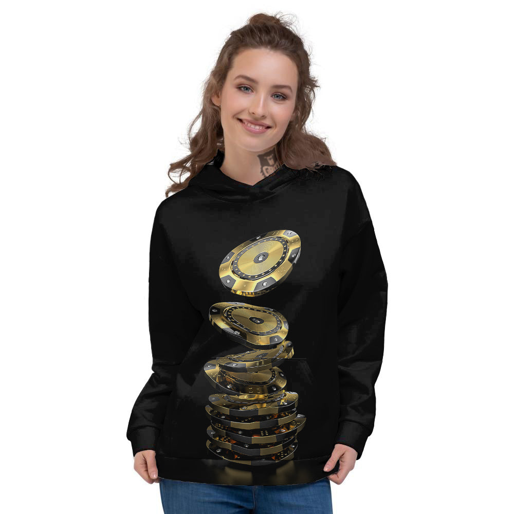 Casino Chips Poker Print Women's Hoodie-grizzshop
