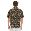 Casino Croupier And Slot Machine Print Pattern Men's Short Sleeve Shirts-grizzshop