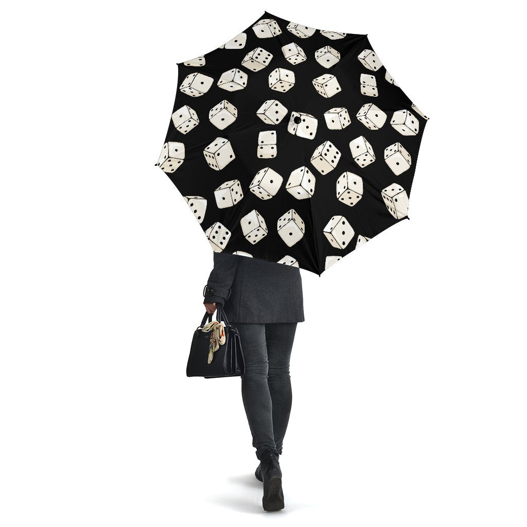 Casino Dice Pattern Print Automatic Foldable Umbrella-grizzshop