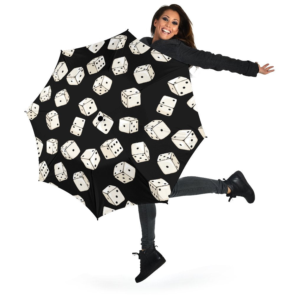 Casino Dice Pattern Print Automatic Foldable Umbrella-grizzshop
