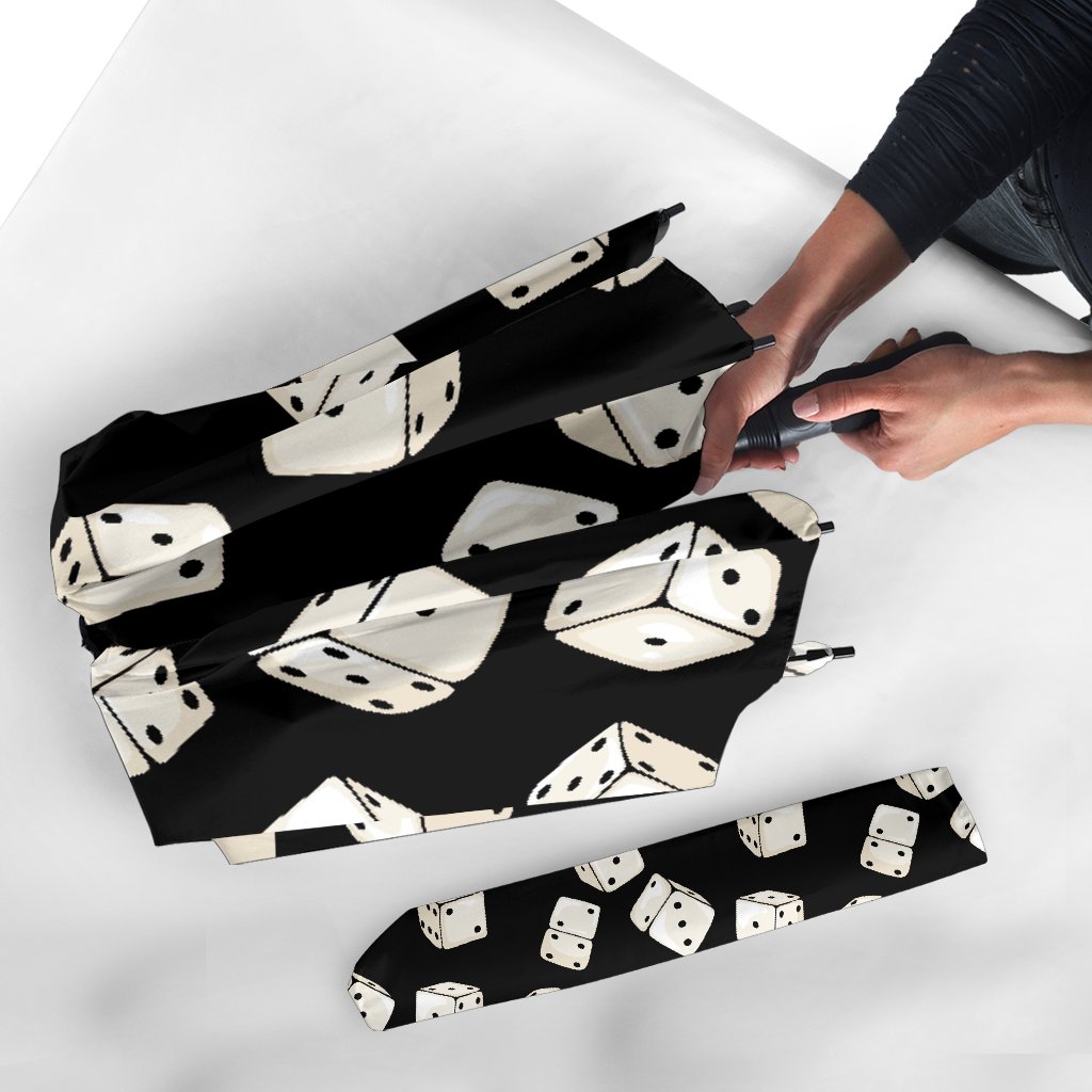 Casino Dice Pattern Print Automatic Foldable Umbrella-grizzshop