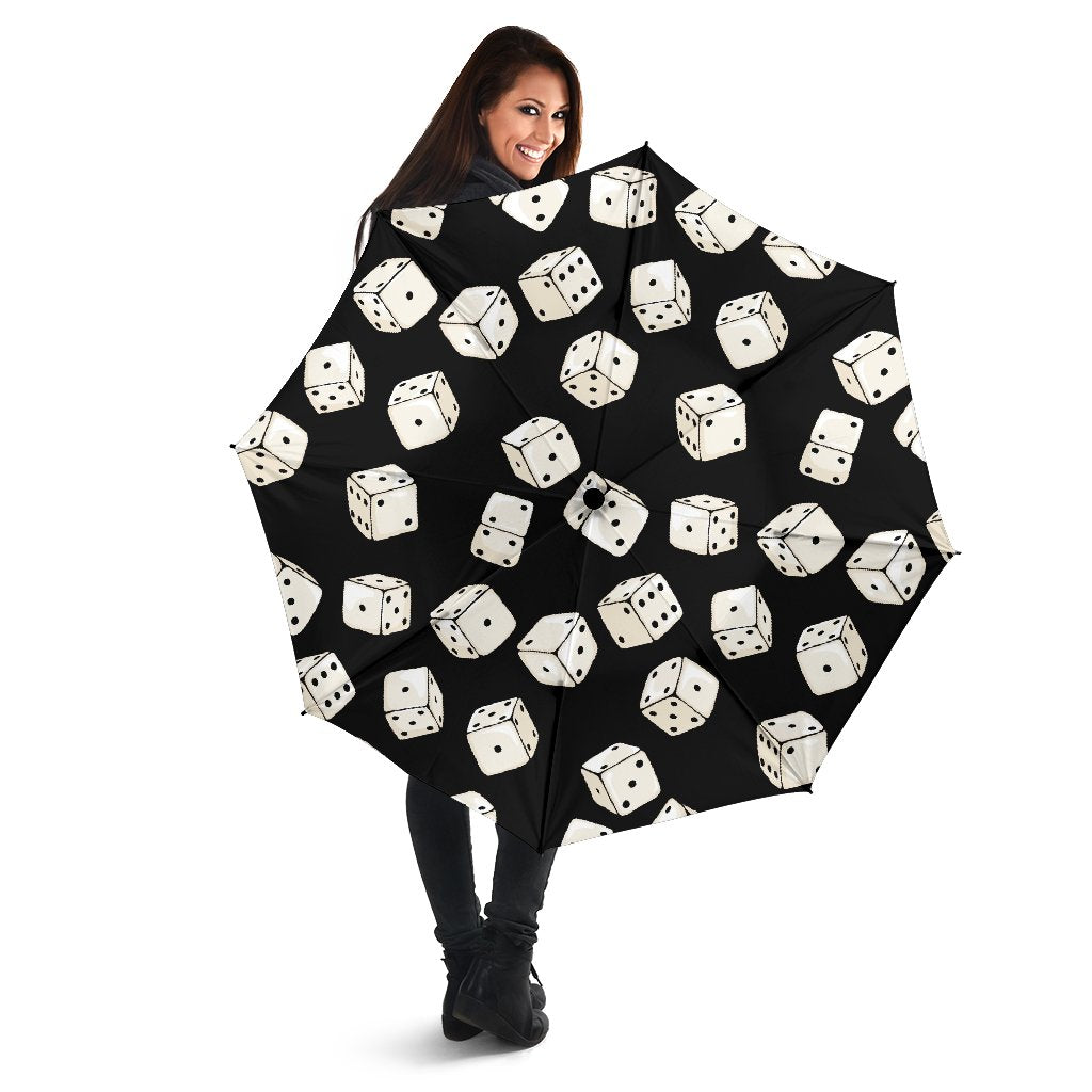 Casino Dice Pattern Print Automatic Foldable Umbrella-grizzshop