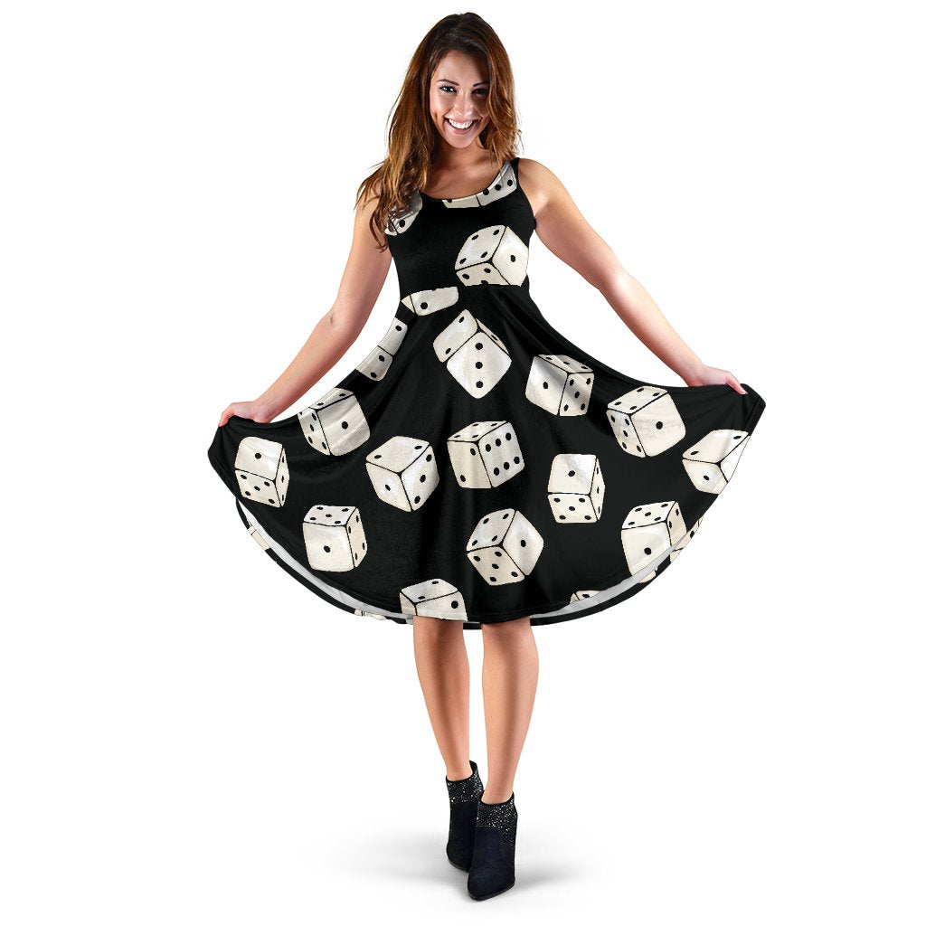 Casino Dice Pattern Print Dress-grizzshop