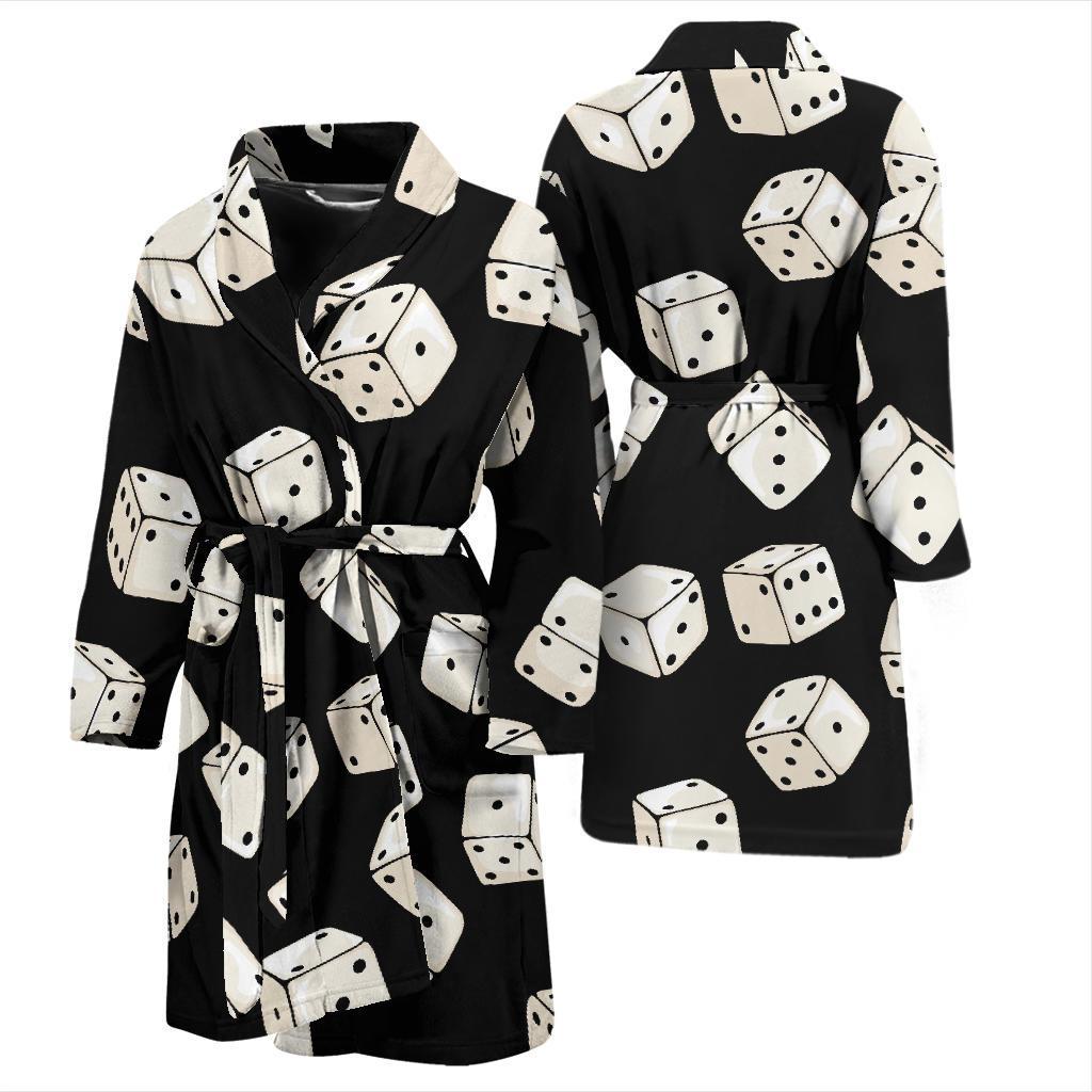 Casino Dice Pattern Print Men Long Robe-grizzshop