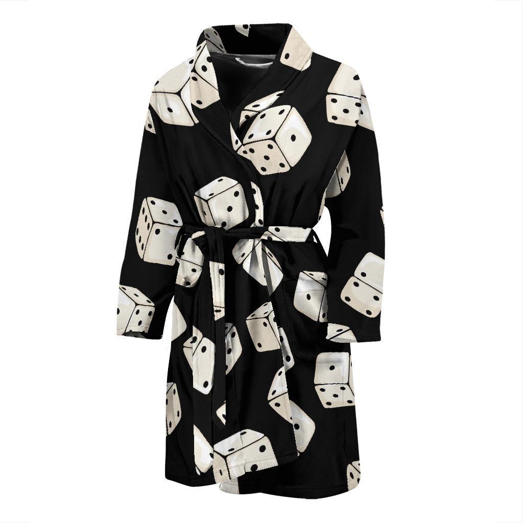 Casino Dice Pattern Print Men Long Robe-grizzshop