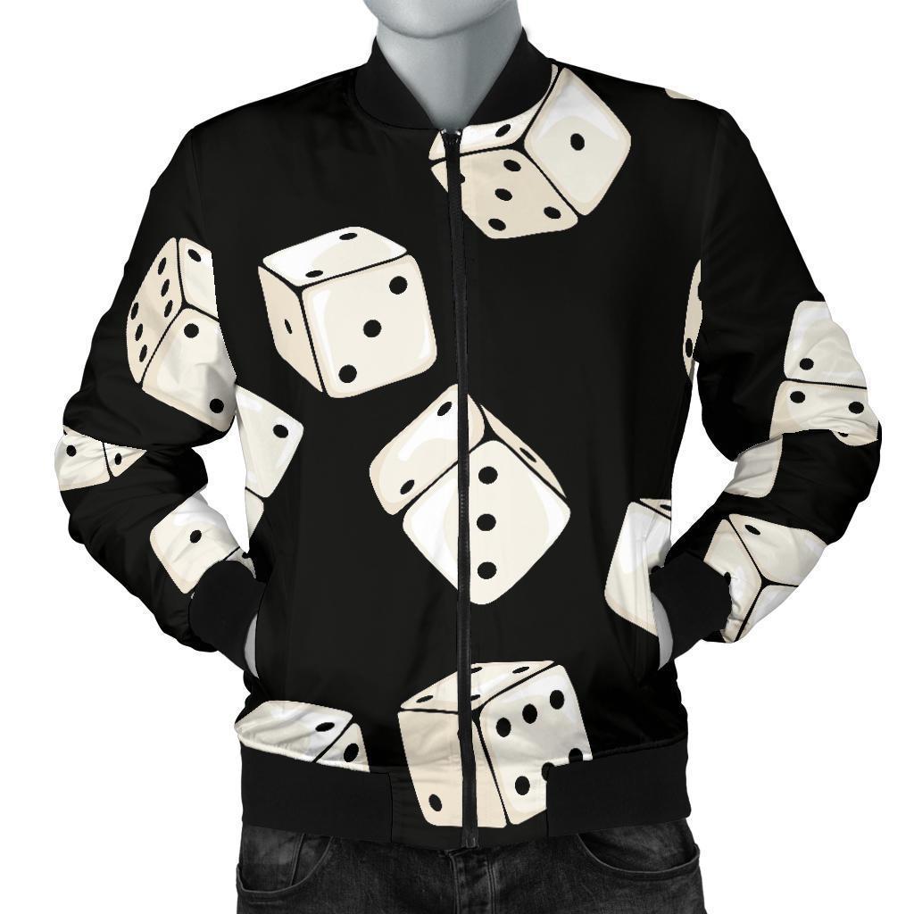 Casino Dice Pattern Print Men's Bomber Jacket-grizzshop