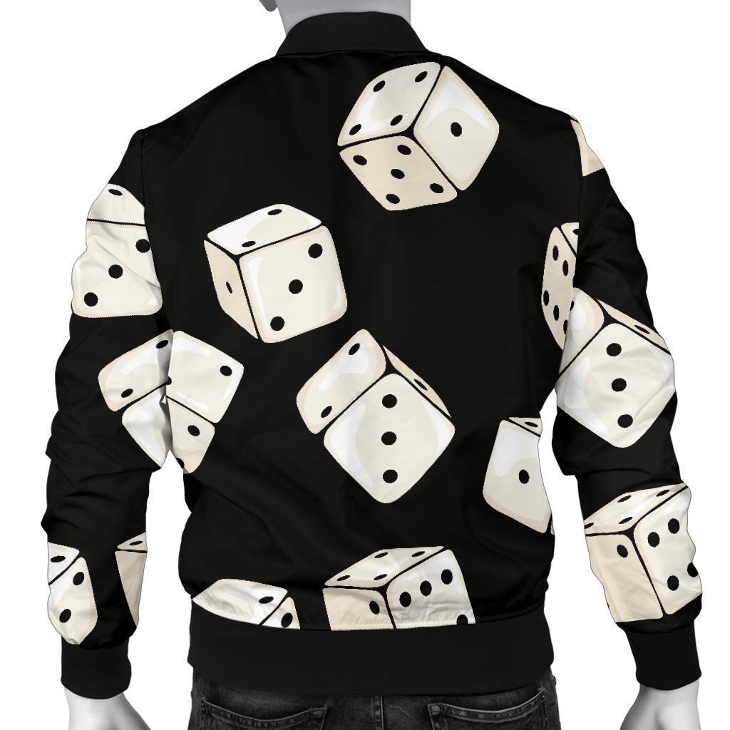 Casino Dice Pattern Print Men's Bomber Jacket-grizzshop