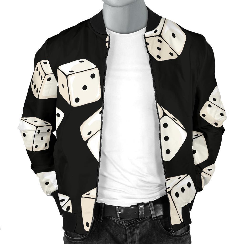 Casino Dice Pattern Print Men's Bomber Jacket-grizzshop