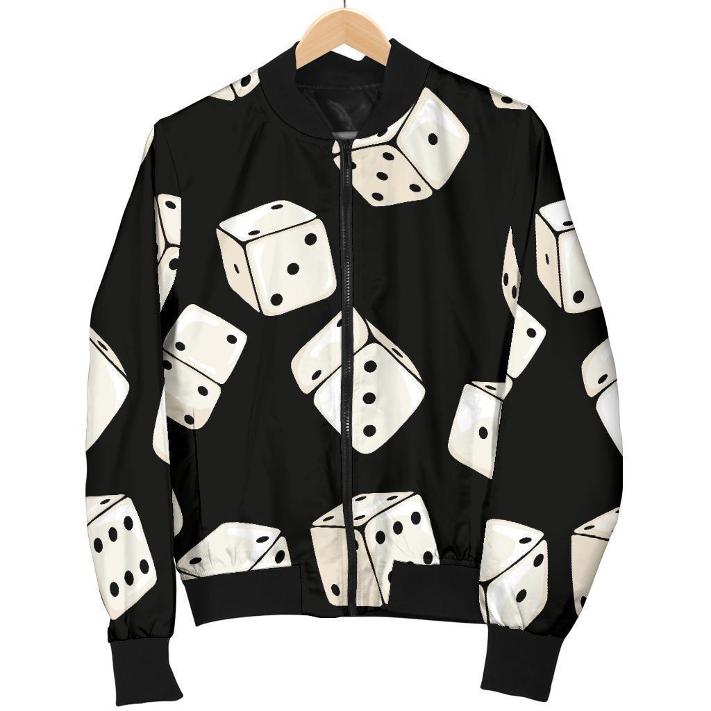 Casino Dice Pattern Print Men's Bomber Jacket-grizzshop