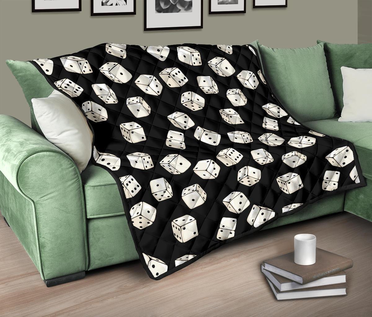 Casino Dice Pattern Print Quilt-grizzshop