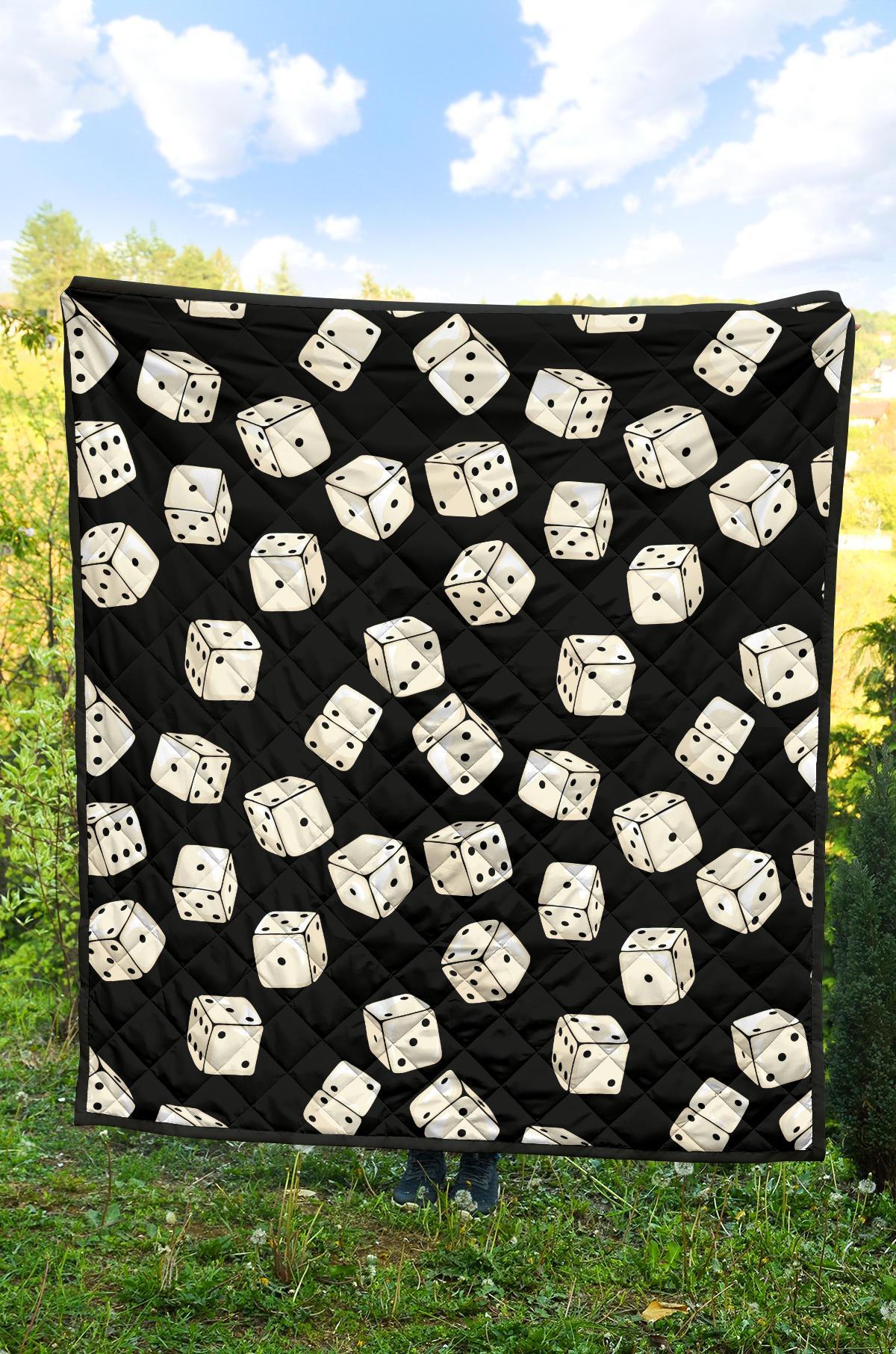 Casino Dice Pattern Print Quilt-grizzshop