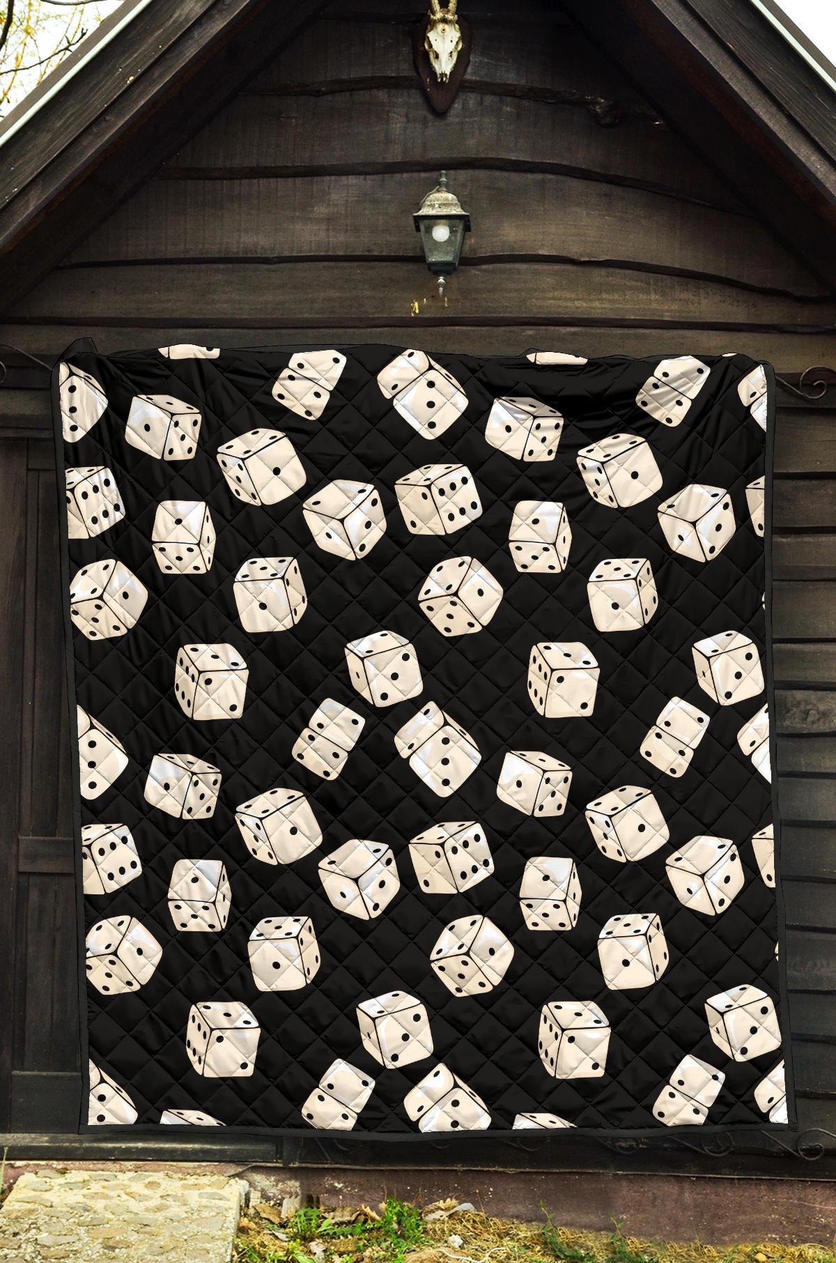 Casino Dice Pattern Print Quilt-grizzshop