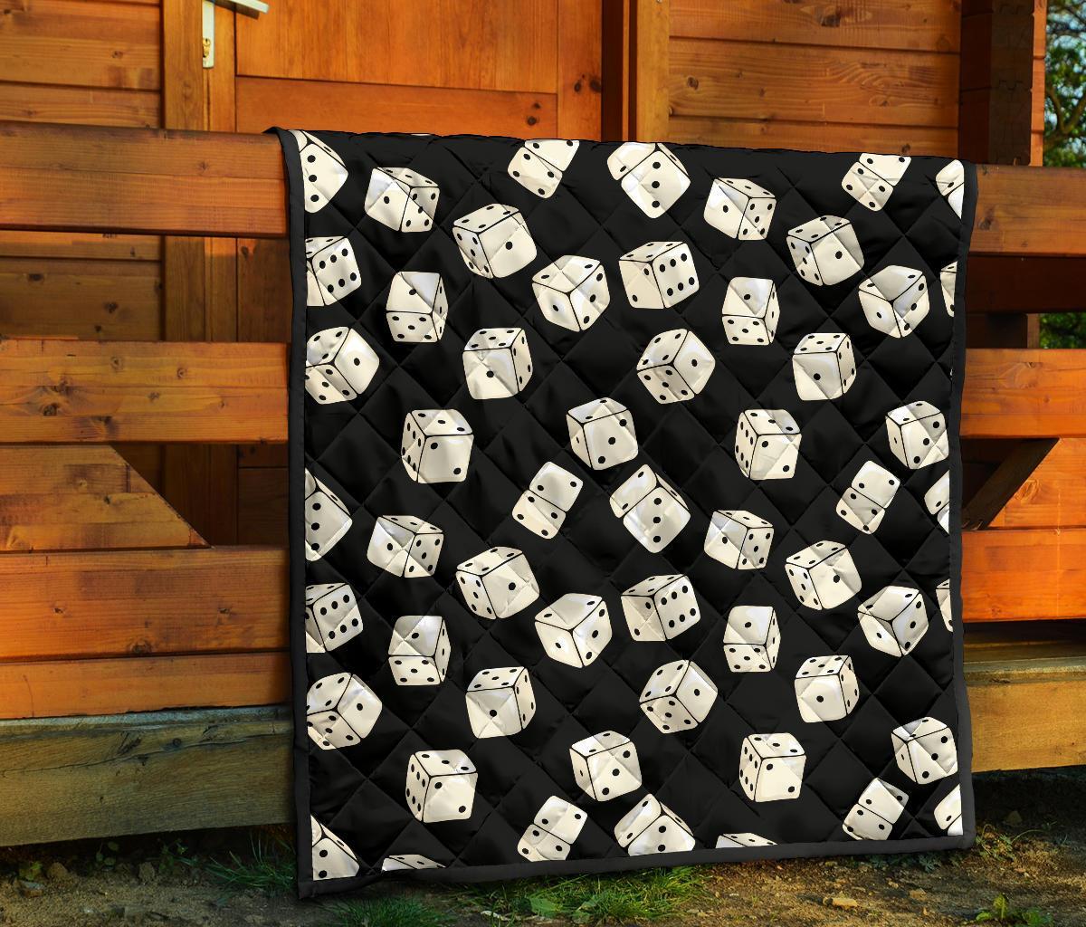 Casino Dice Pattern Print Quilt-grizzshop