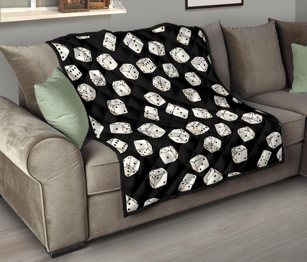 Casino Dice Pattern Print Quilt-grizzshop