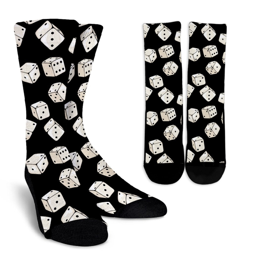 Casino Dice Pattern Print Unisex Crew Socks-grizzshop