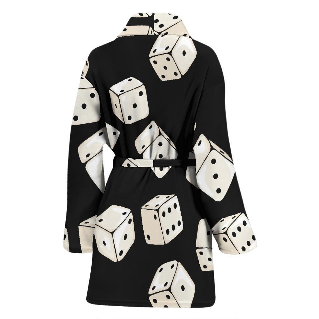 Casino Dice Pattern Print Women Long Robe-grizzshop