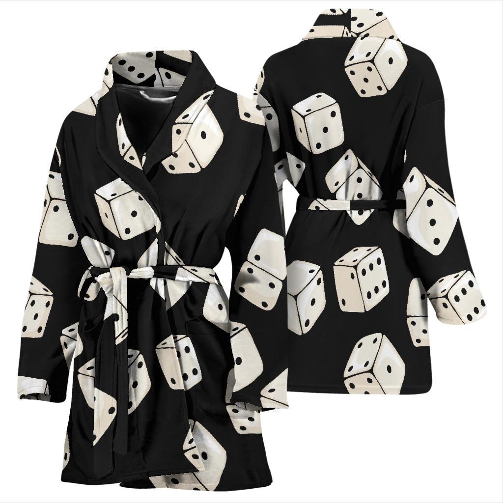 Casino Dice Pattern Print Women Long Robe-grizzshop