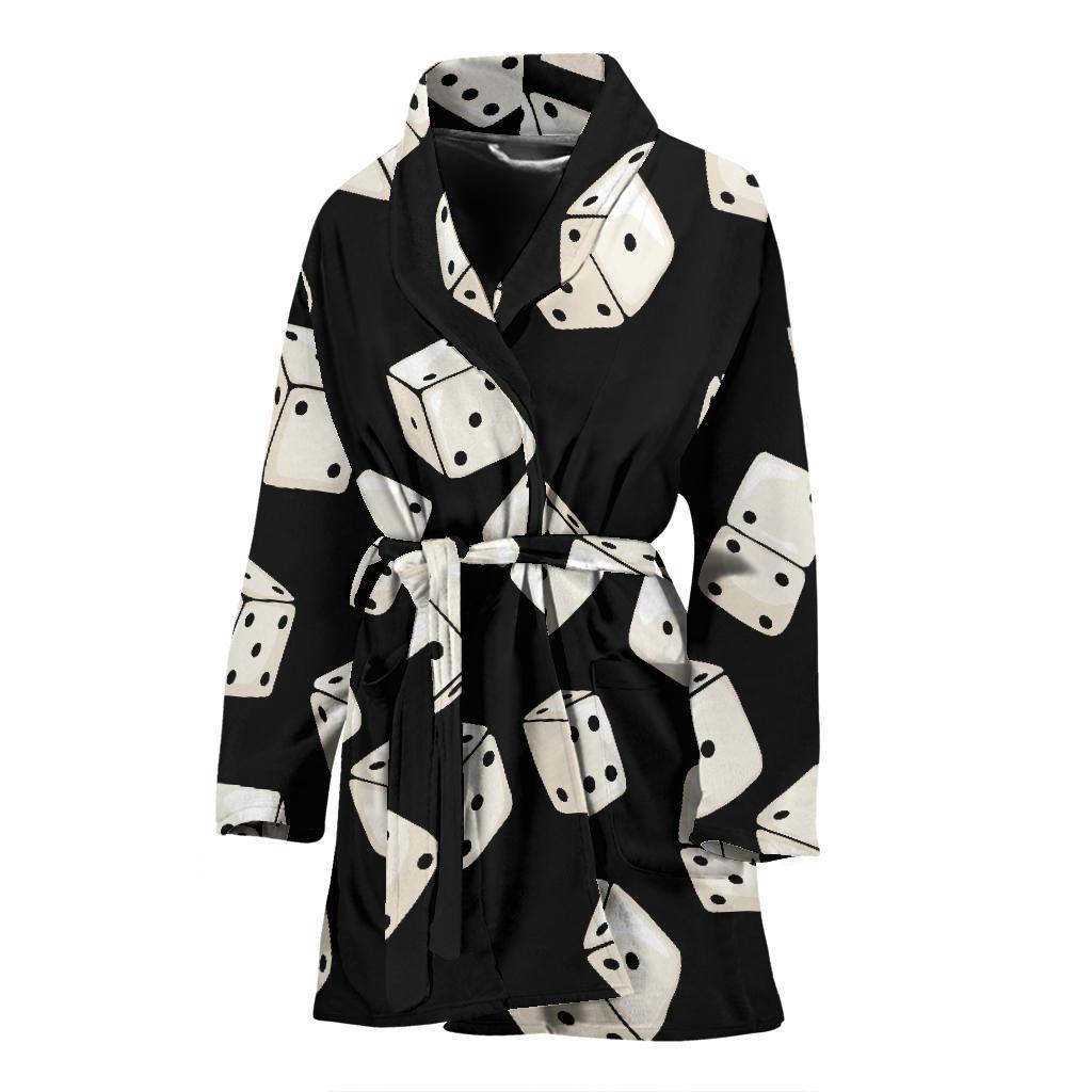 Casino Dice Pattern Print Women Long Robe-grizzshop