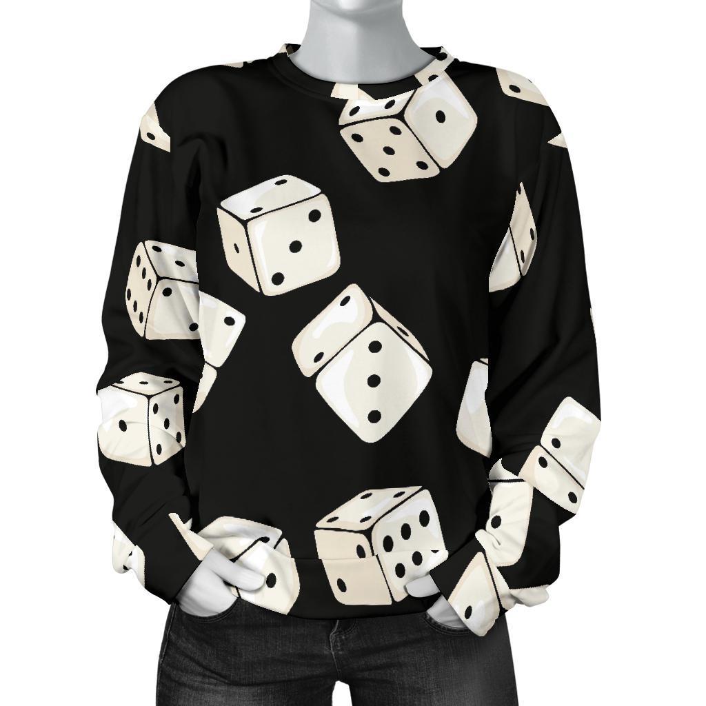 Casino Dice Pattern Print Women's Sweatshirt-grizzshop