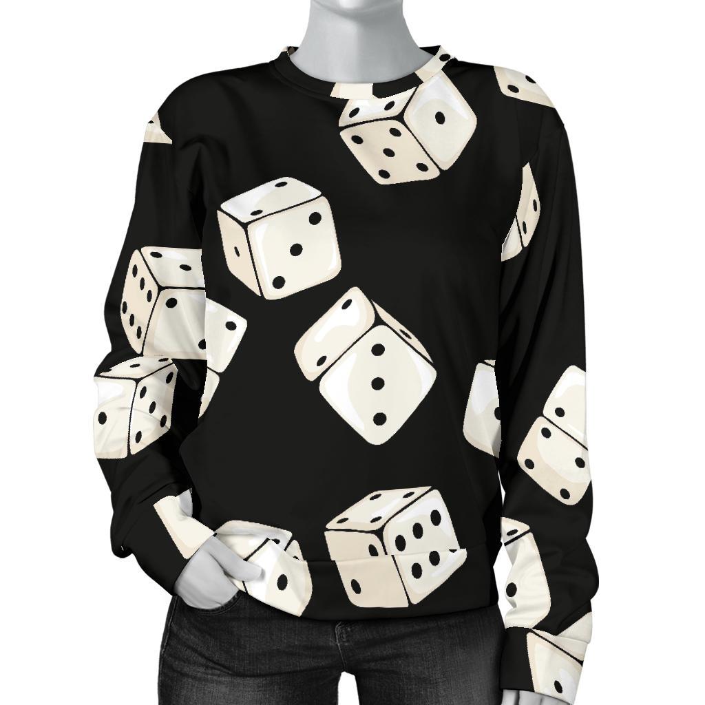 Casino Dice Pattern Print Women's Sweatshirt-grizzshop