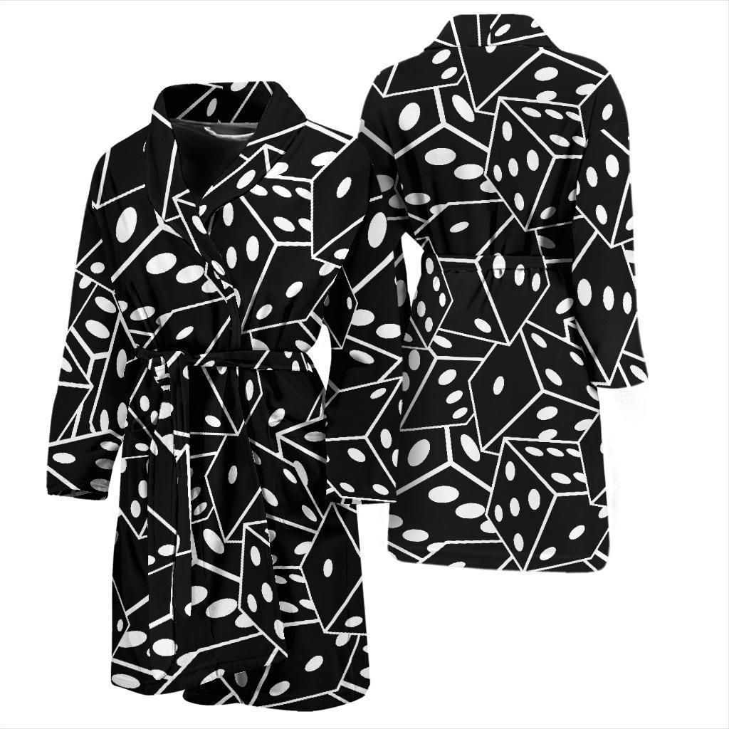 Casino Dice Print Pattern Men Long Robe-grizzshop