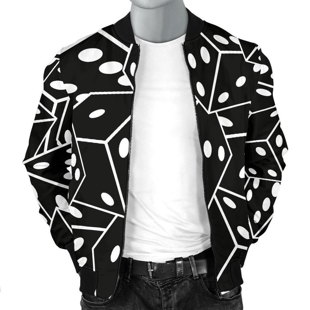 Casino Dice Print Pattern Men's Bomber Jacket-grizzshop