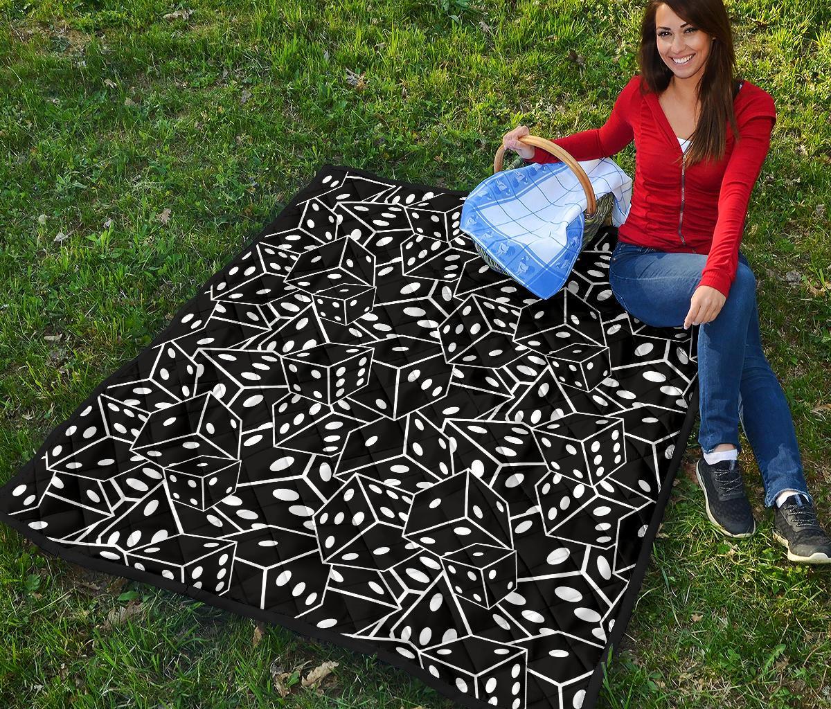 Casino Dice Print Pattern Quilt-grizzshop