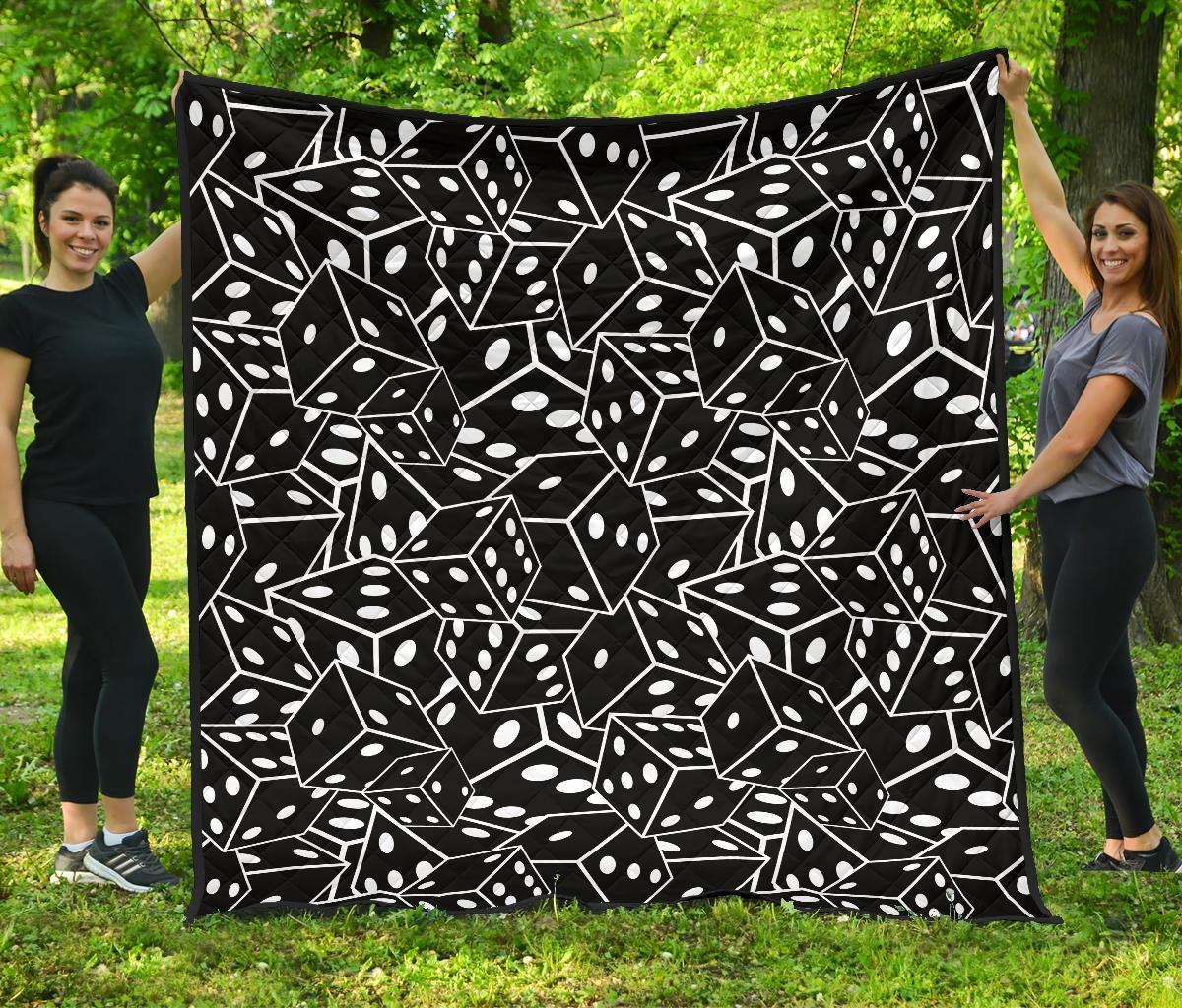 Casino Dice Print Pattern Quilt-grizzshop