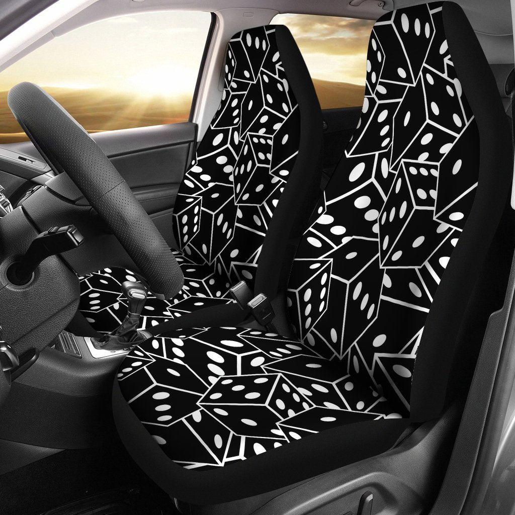 Casino Dice Print Pattern Universal Fit Car Seat Covers-grizzshop