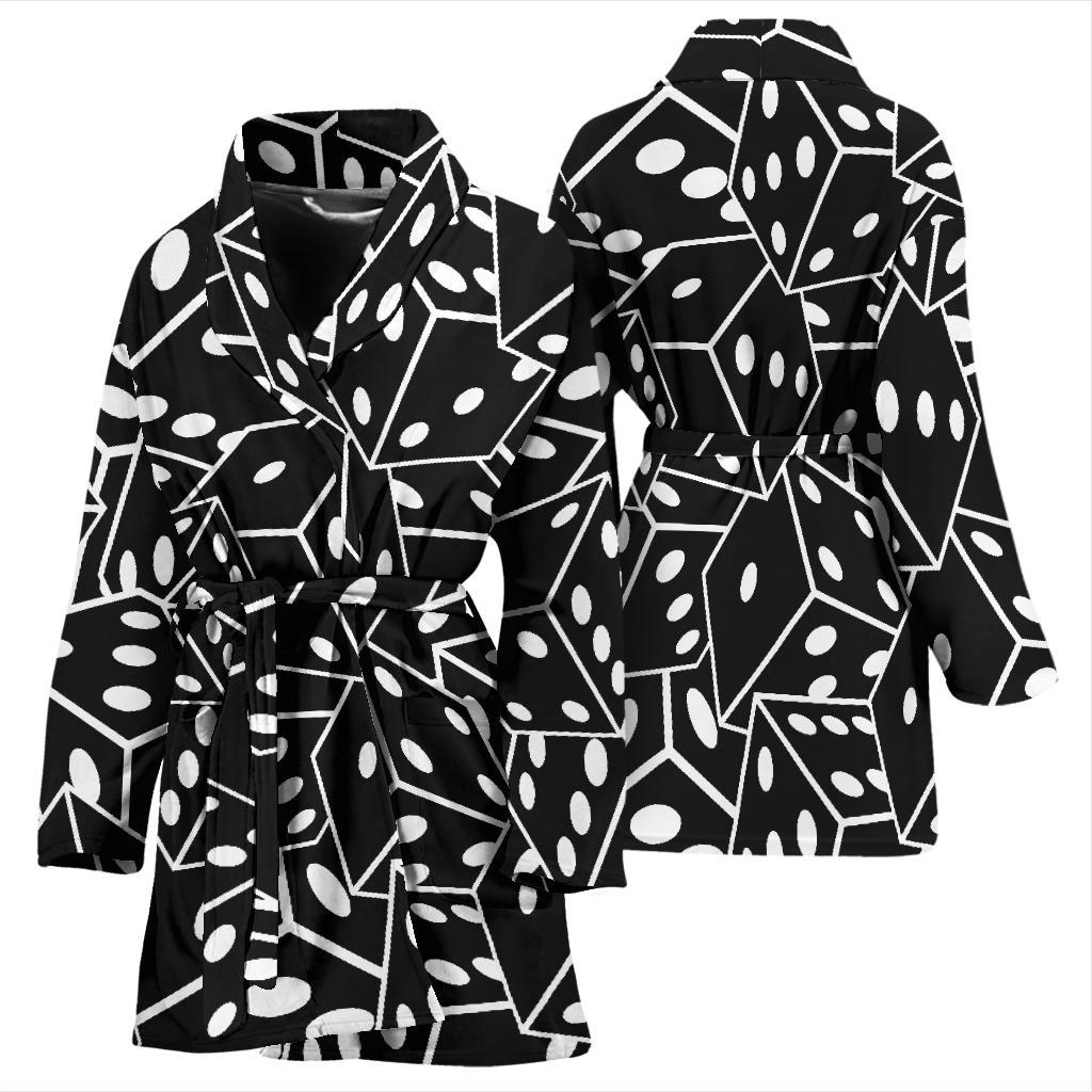 Casino Dice Print Pattern Women Long Robe-grizzshop