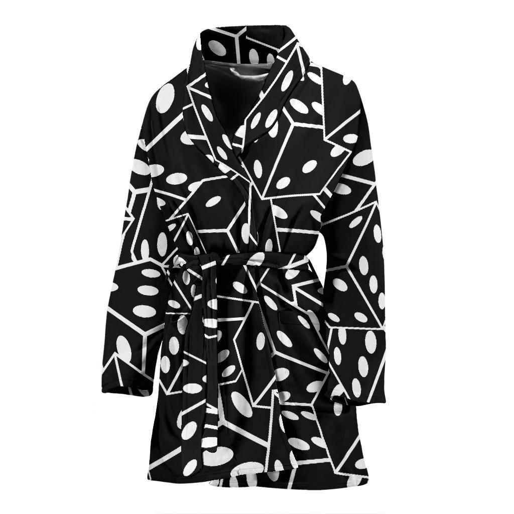 Casino Dice Print Pattern Women Long Robe-grizzshop