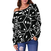 Casino Dice Print Pattern Women Off Shoulder Sweatshirt-grizzshop