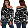 Casino Dice Print Pattern Women Off Shoulder Sweatshirt-grizzshop